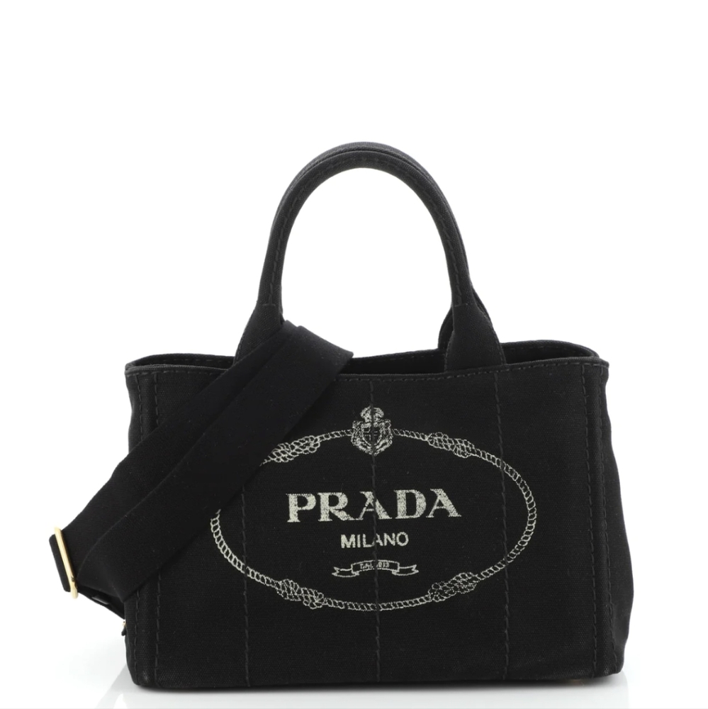 STUNNING!!!! NWT! PRADA Canapa Convertible Shopping Tote Canvas Small!!!